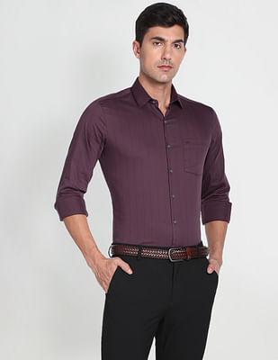 vertical-striped-twill-formal-shirt