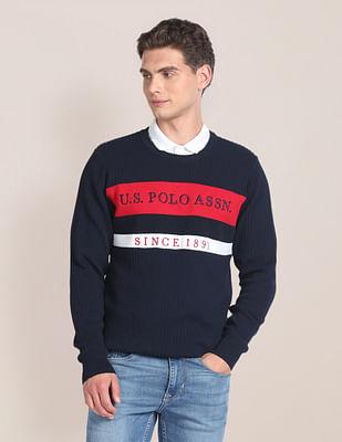 Crew Neck Brand Stripe Sweater