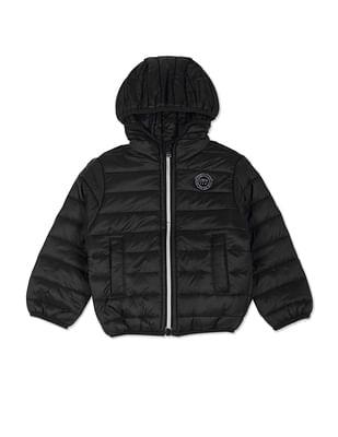 Hooded Solid Quilted Jacket