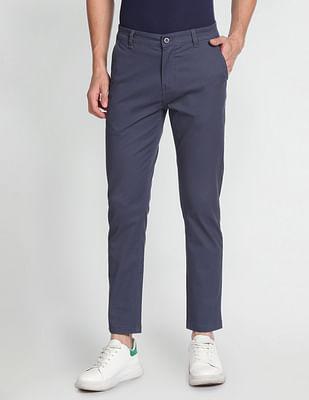 Twill Solid Casual Trousers