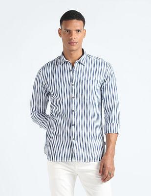 vertical-stripe-herringbone-shirt