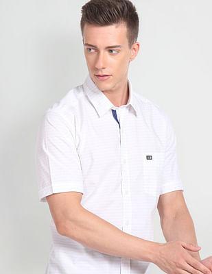 Horizontal Stripe Cotton Casual Shirt
