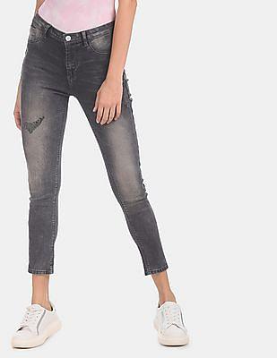 Grey Betty Slim Fit Distressed Jeggings