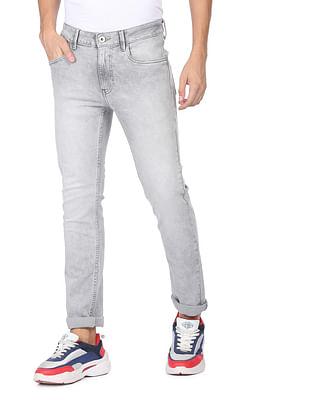 Men Grey Michael Slim Tapered Fit Mid Rise Jeans