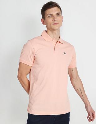 Patterned Mercerised Cotton Polo Shirt