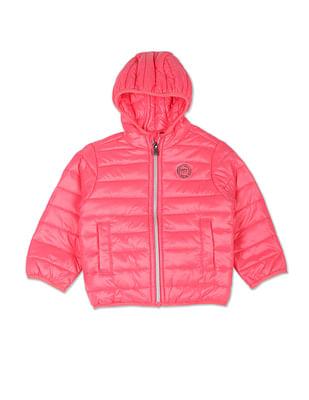 Hooded Solid Quilted Jacket