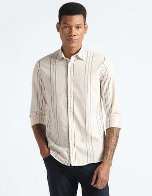 30's-slub-vertical-stripe-shirt