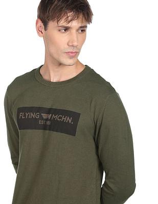 men-olive-typographic-print-cotton-sweater
