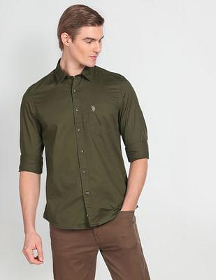 solid-twill-casual-shirt