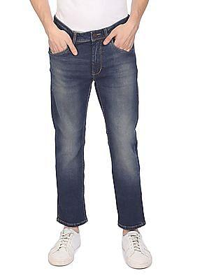 Men Blue Mid Rise Michael Slim Tapered Fit Jeans
