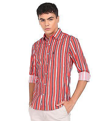 rounded-cuff-cotton-striped-casual-shirt