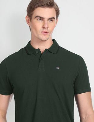 Tipped Collar Cotton Polo Shirt