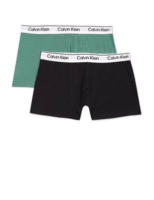 branded-waist-solid-cotton-blend-trunks---pack-of-2