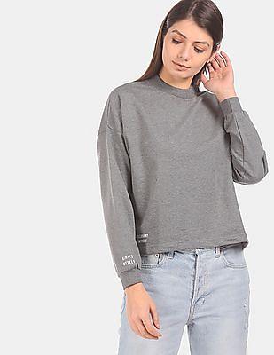 women-grey-crew-neck-heathered-sweatshirt