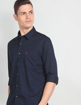 solid-twill-casual-shirt