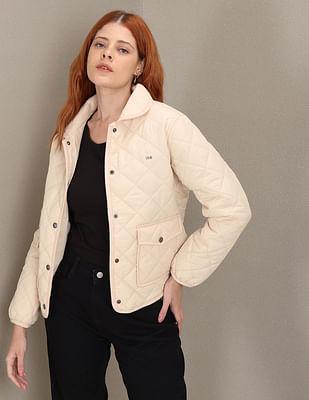 Long Sleeve Solid Quilted Jacket