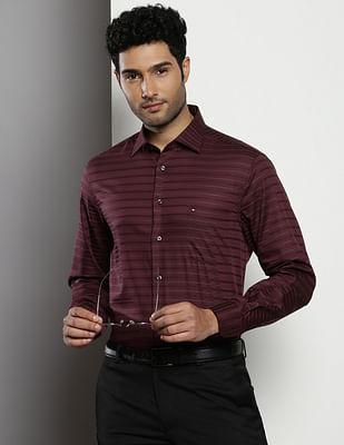 Pure Cotton Horizontal Stripe Shirt