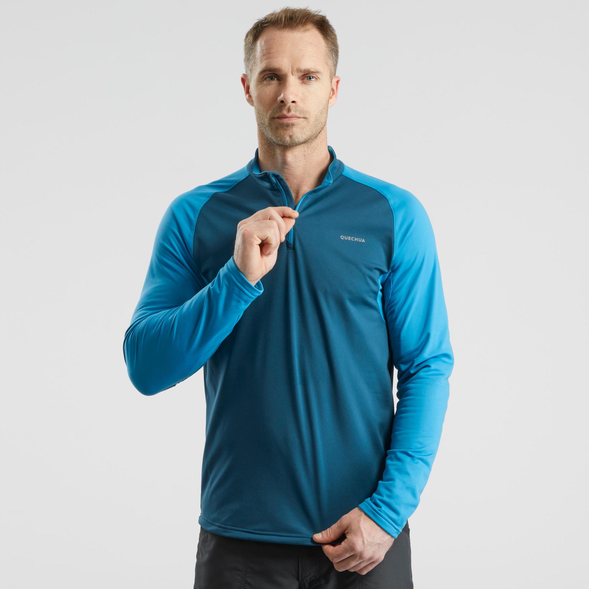 Men's Long-sleeved Warm Hiking T-shirt - SH100 WARM