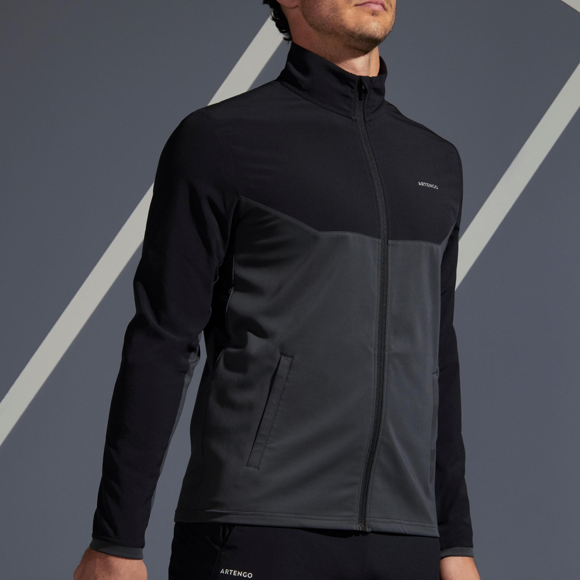 men-tennis-jacket---tja500-black/grey