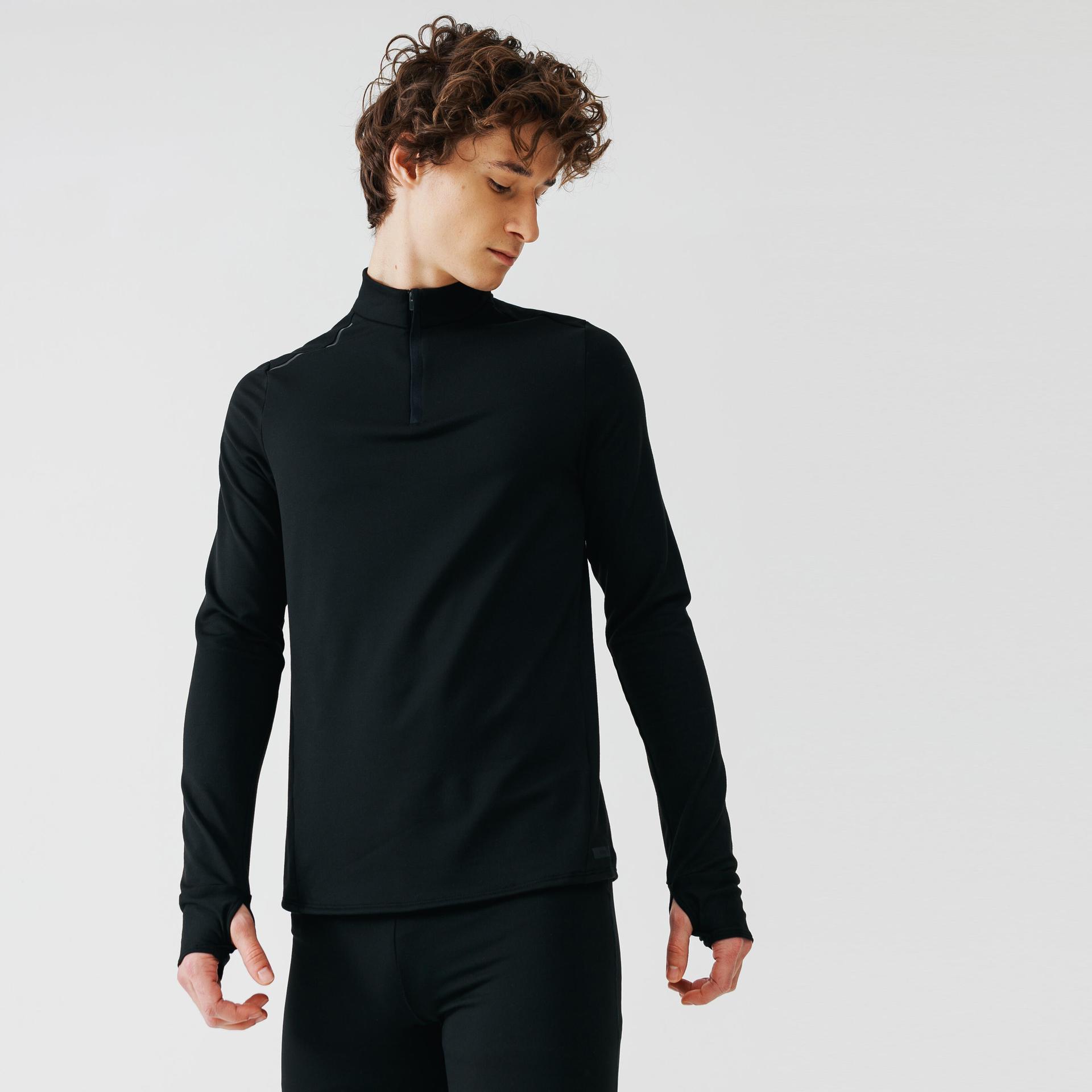 men's-warm-long-sleeved-running-t-shirt--black