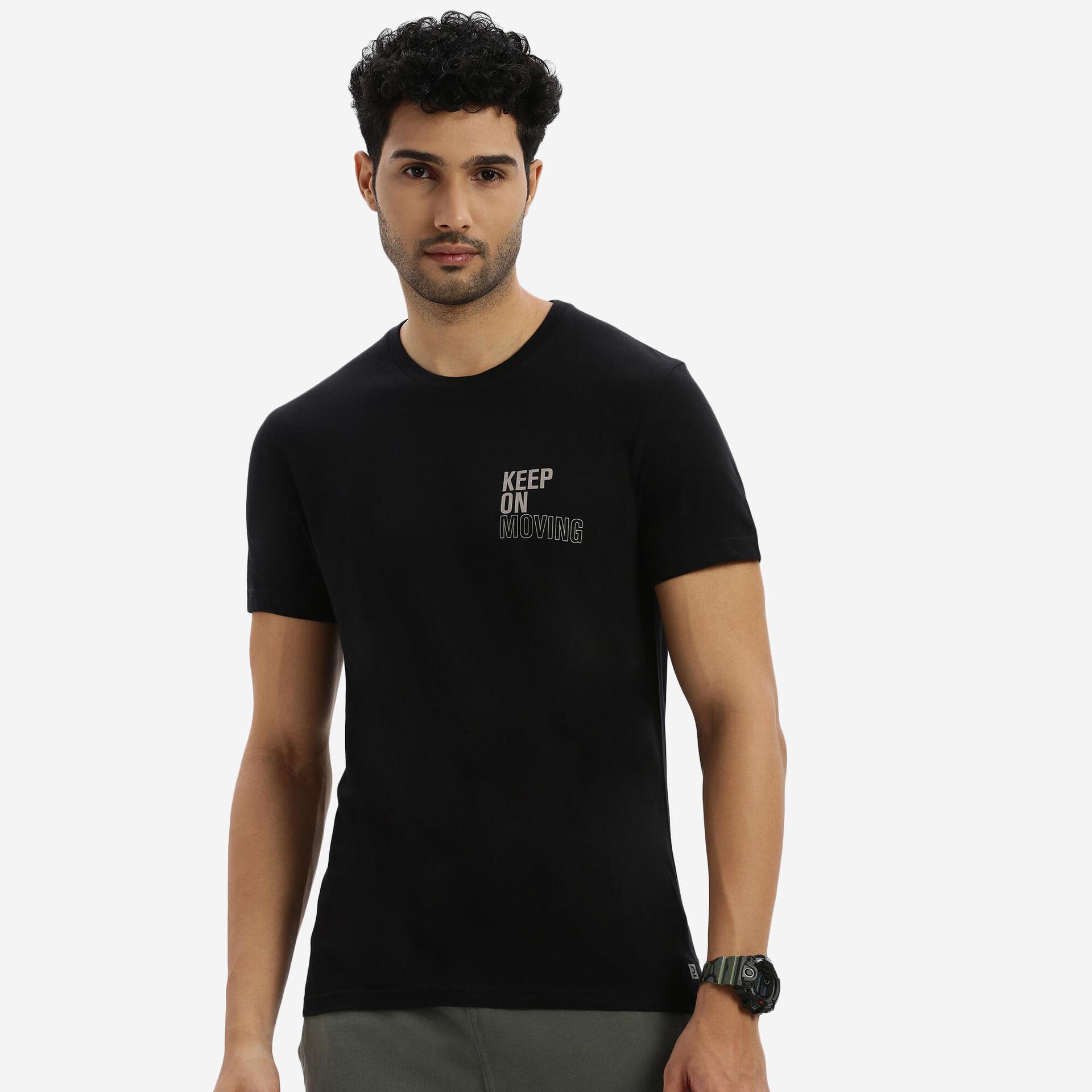 Men Tshirt Printed for Gym-Black