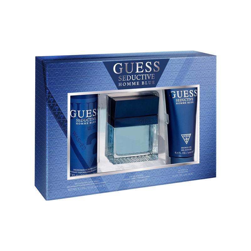 Guess Seductive Blue For Men Set (EAU De Toilette + Shower Gel + Body Spray)