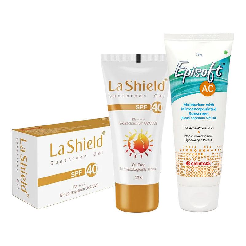 La Shield X Episoft Moisturize & Protect Combo (Sunscreen Gel + Ac Moisturiser)