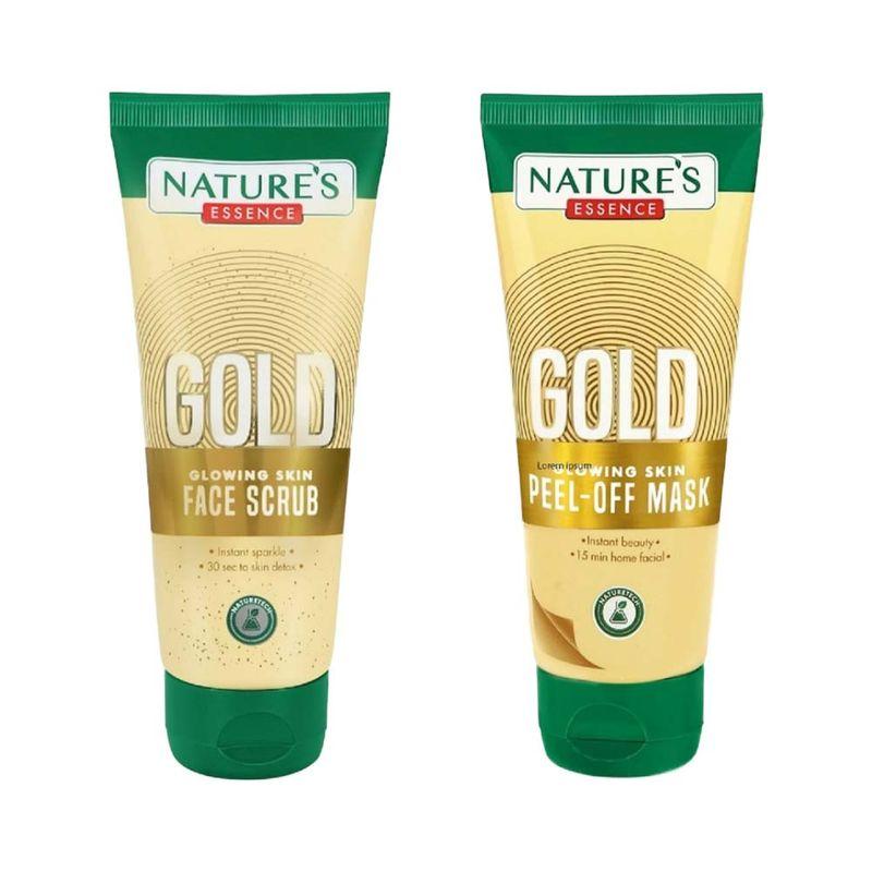 Nature's Essence Gold Glowing Skin Face Scrub & Peel Off Mask