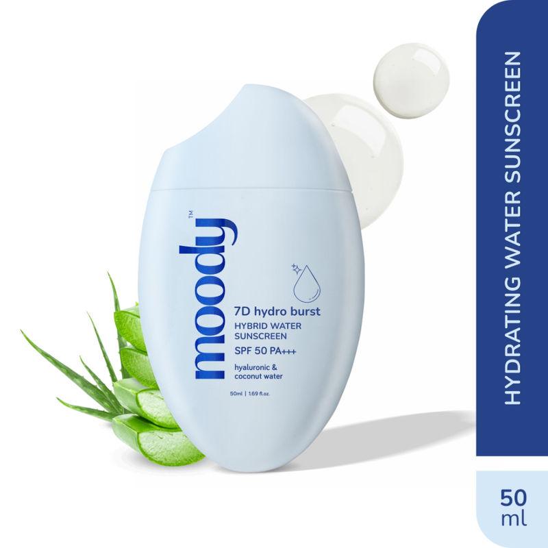 Moody Sunscreen with Hyaluronic SPF 50 PA +++ UVA/B Broad Spectrum Protection, No White Cast