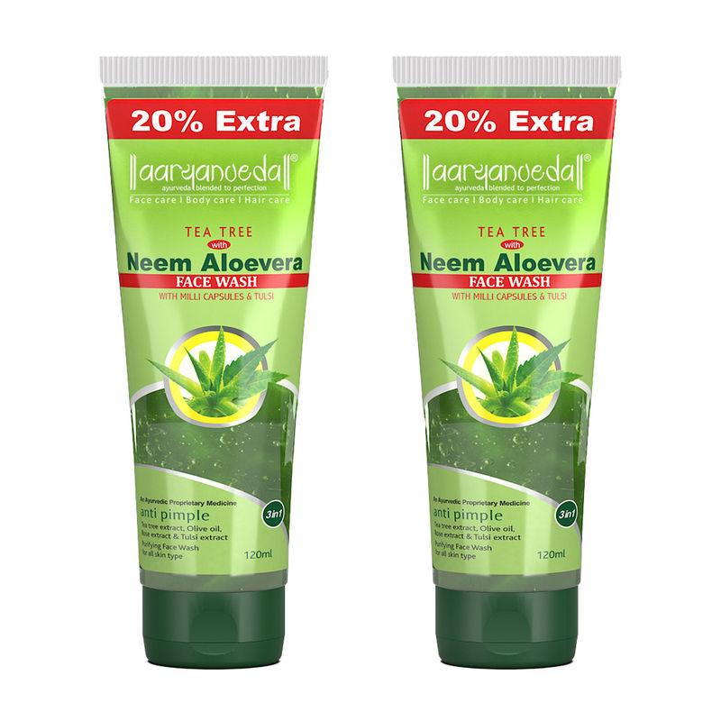 Aryanveda Tea Tree Face Wash with Neem Aleovera - Pack of 2