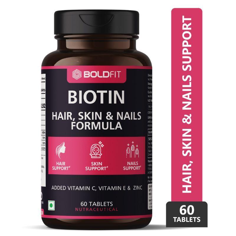Boldfit Biotin 10000mcg Per Serving Supplement Veg Tablets
