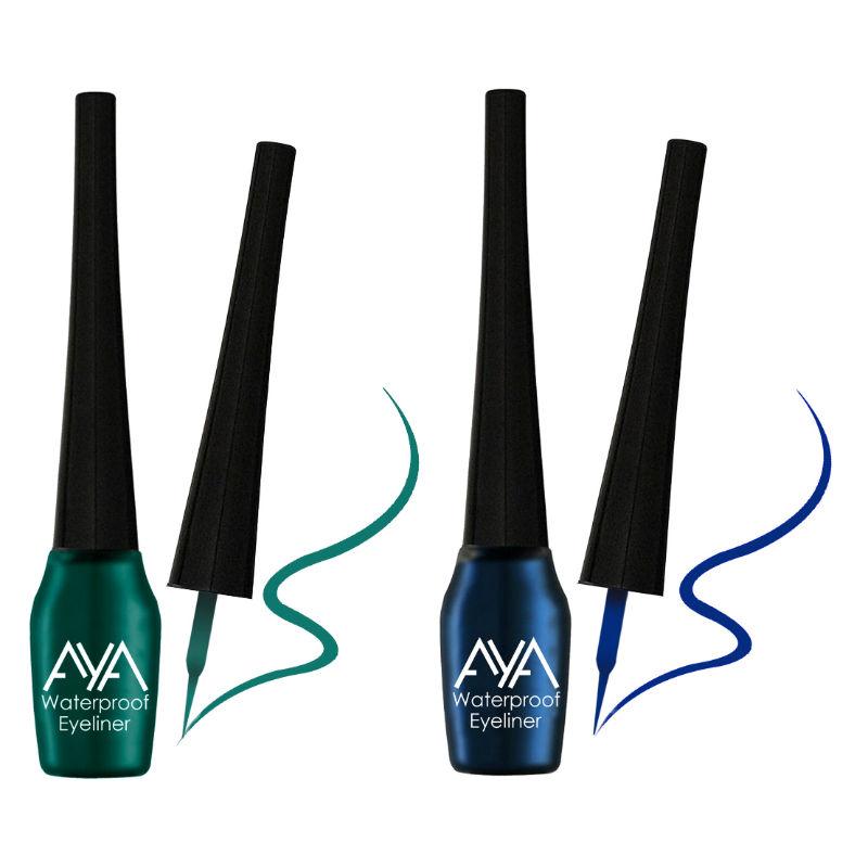 AYA Waterproof Eyeliner - Green And Blue (Set of 2)