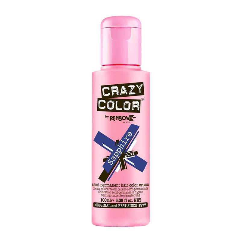 Crazy Color Semi Permanent Hair Color Cream - Sapphire No. 72