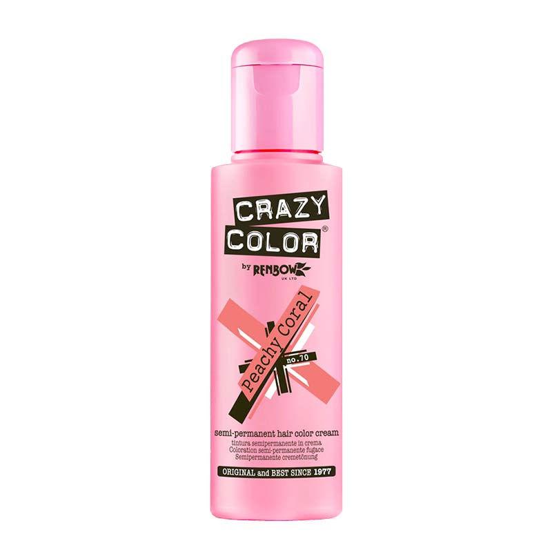 Crazy Color Semi Permanent Hair Color Cream - Peachy Coral No.70