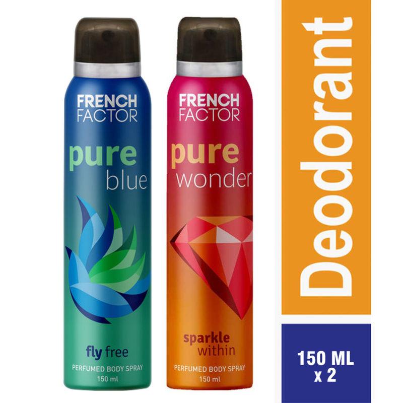 French Factor Pure Blue & Wonder Perfumed Body Spray for Women - Pack of 2