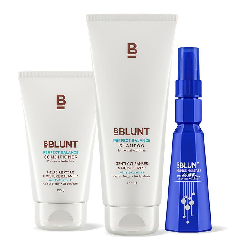 BBLUNT Perfect Balance Shampoo & Conditioner & Intense Moisture Serum 75ml
