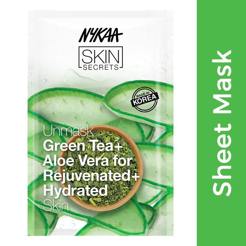 nykaa-skin-secrets-exotic-indulgence-green-tea-+-aloe-vera-sheet-mask-for-hydrated-skin