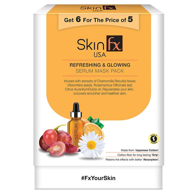 Skin Fx Refreshing & Glowing Serum Mask Combo - Pack of 6