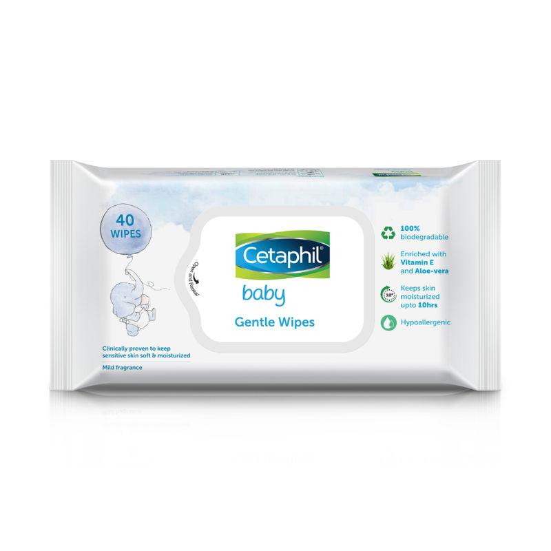 Cetaphil Baby Gentle Wipes With Aloevera & Vitamin E, 100% Biodegradable