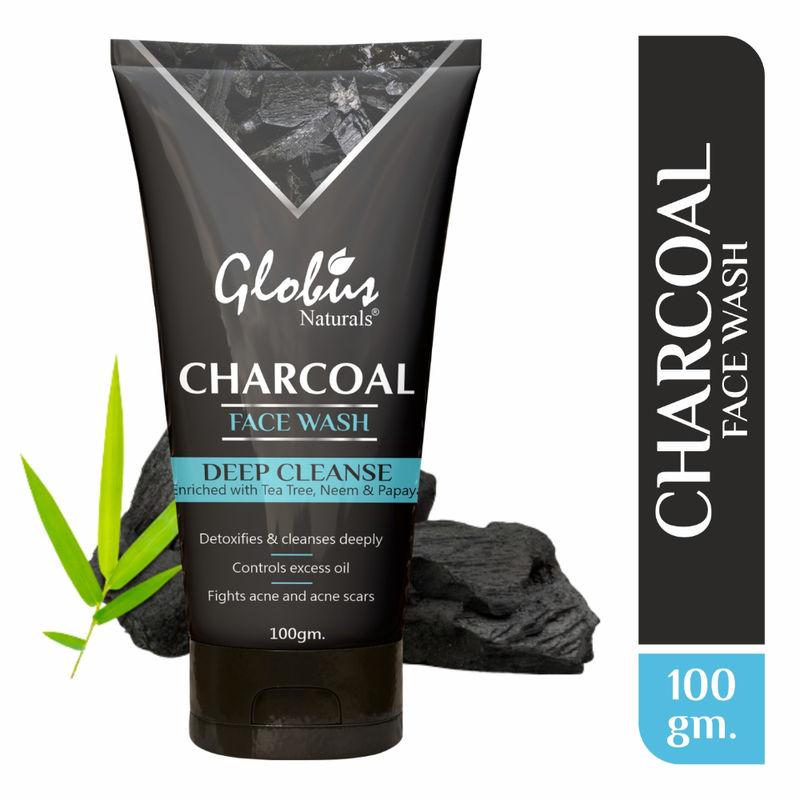 Globus Naturals Charcoal Face Wash Deep Cleanse Enriched With Tea Treeneem & Papaya