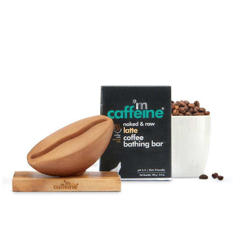 MCaffeine Latte Coffee Bathing Bar - pH 5.5 Soap Free Syndet Bar with Cocoa Butter for Moisturization