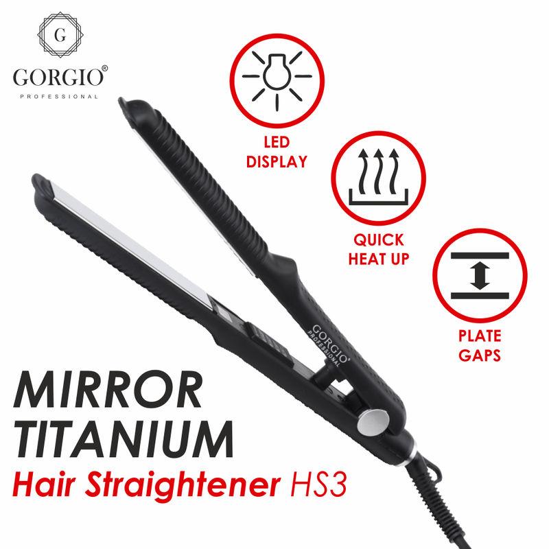 Gorgio Professional Mirror Titanium Hair Straightener HS-03