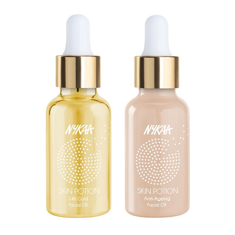 Nykaa Naturals 24k Gold Skin Potion + Anti- Ageing Skin Potion Face Oil