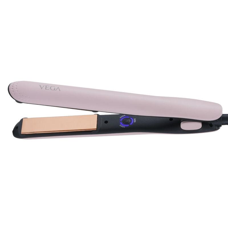 VEGA Go Glam Hair Straightener With Titanium Plates &amp; 3 Temperature Settings - Pink (VHSH-32)