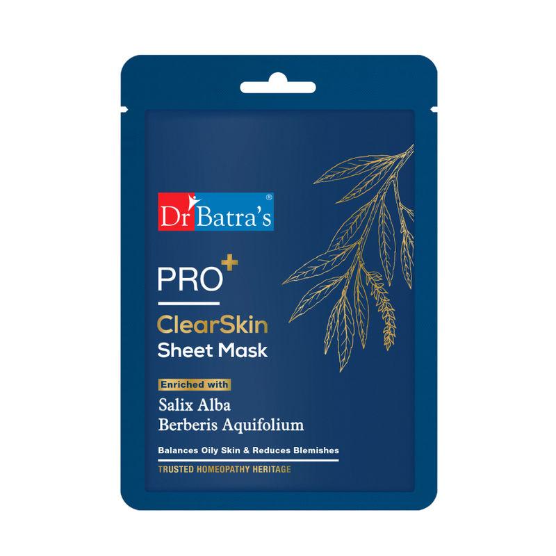 Dr Batras Pro + Clear Skin Sheet Mask,Get Glowing Skin, Paraben free,All Skin Type,Natural Extract