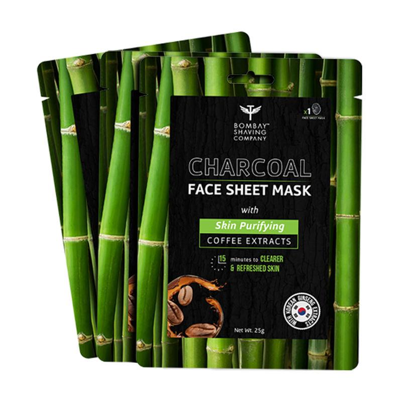 Bombay Shaving Company Charcoal Face Sheet Mask (Pack of 3)