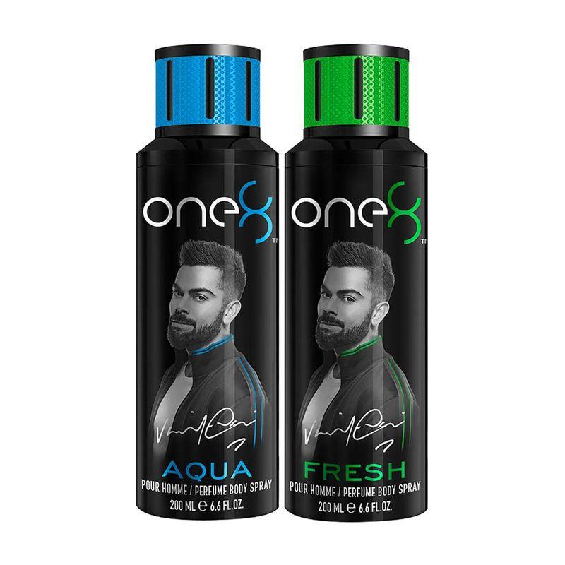 One8 by Virat Kohli Deo Pack of 2 (Aqua & Fresh) Deodorant Spray - For Men