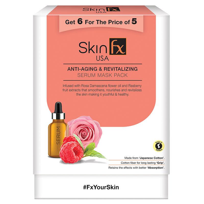 Skin Fx Anti-Aging and Revitalizing Serum Mask Combo - Pack of 6