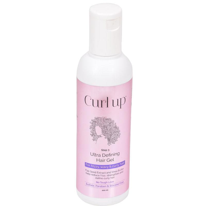 Curl Up Ultra Defining Curly Hair Gel - Strong Hold Flaxseed Hair Gel -For Wavy & Curly Hair