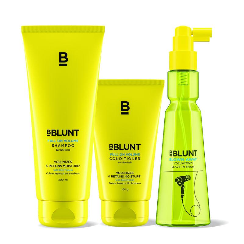 BBLUNT Full on Volume Shampoo, Conditioner & Blown Away Volumizing Spray